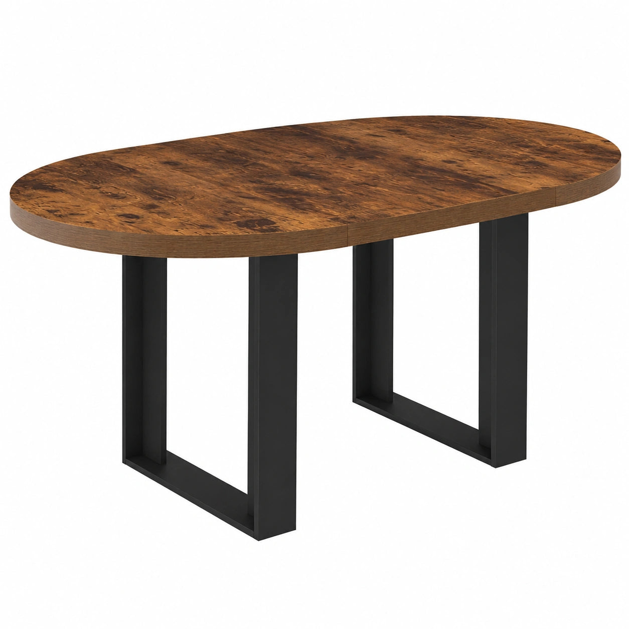 Table à Manger Extensible Ronde en Bois Foncé pour 4-6 Personnes