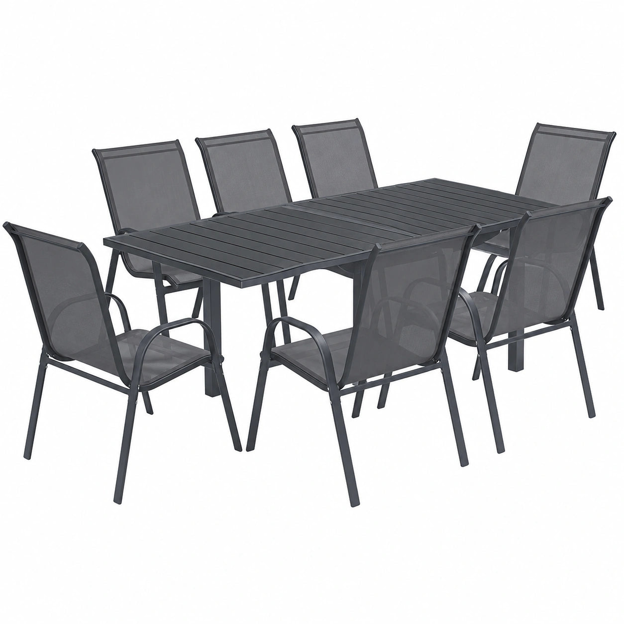 Ensemble Extensible de Table de Jardin avec 8 Chaises