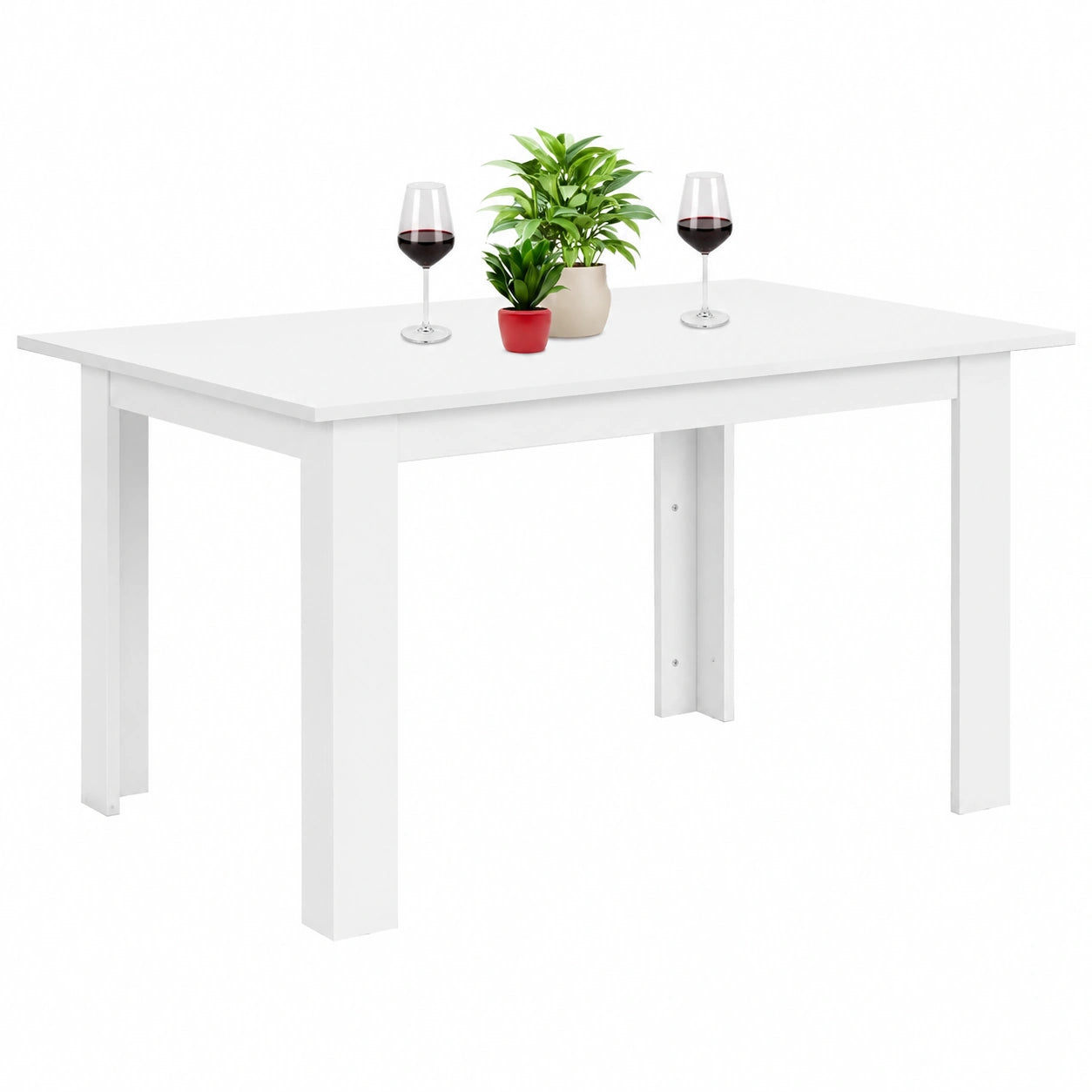 Table à manger extensible blanche 90 x 60 cm à 120 x 60 cm, design moderne et compact, parfaite pour salon et cuisine