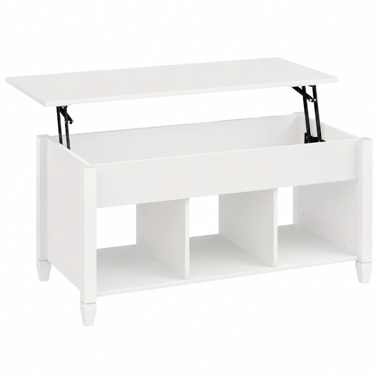 Table de Salon Moderne avec Plateau Relevable et Compartiments