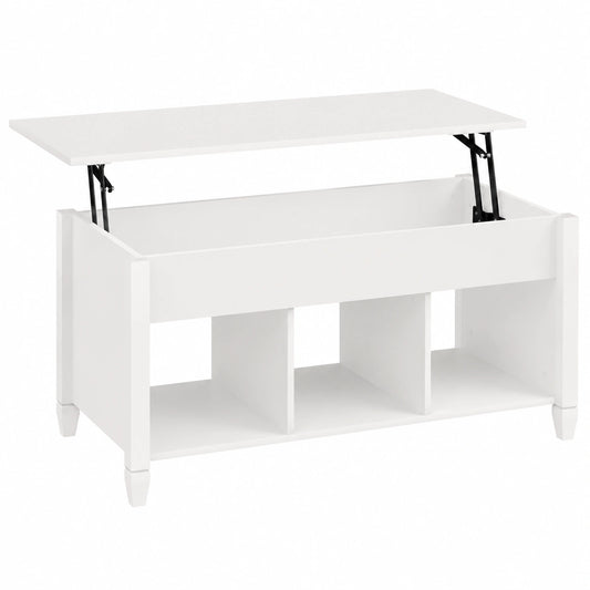 Table de Salon Moderne avec Plateau Relevable et Compartiments