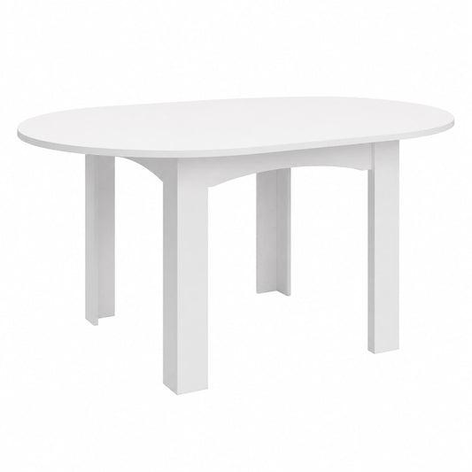 Table à Manger Ronde Extensible 4-8 Personnes Blanc 110-150 cm