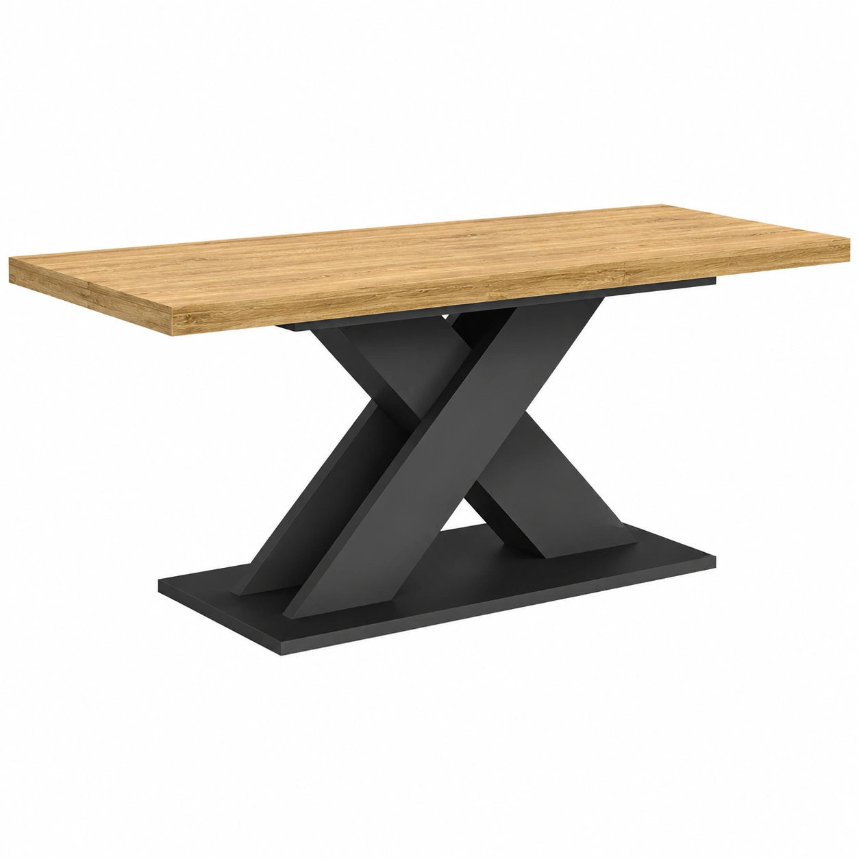 Table à Manger Extensible Rectangle 6-10 Personnes Bois et Noir