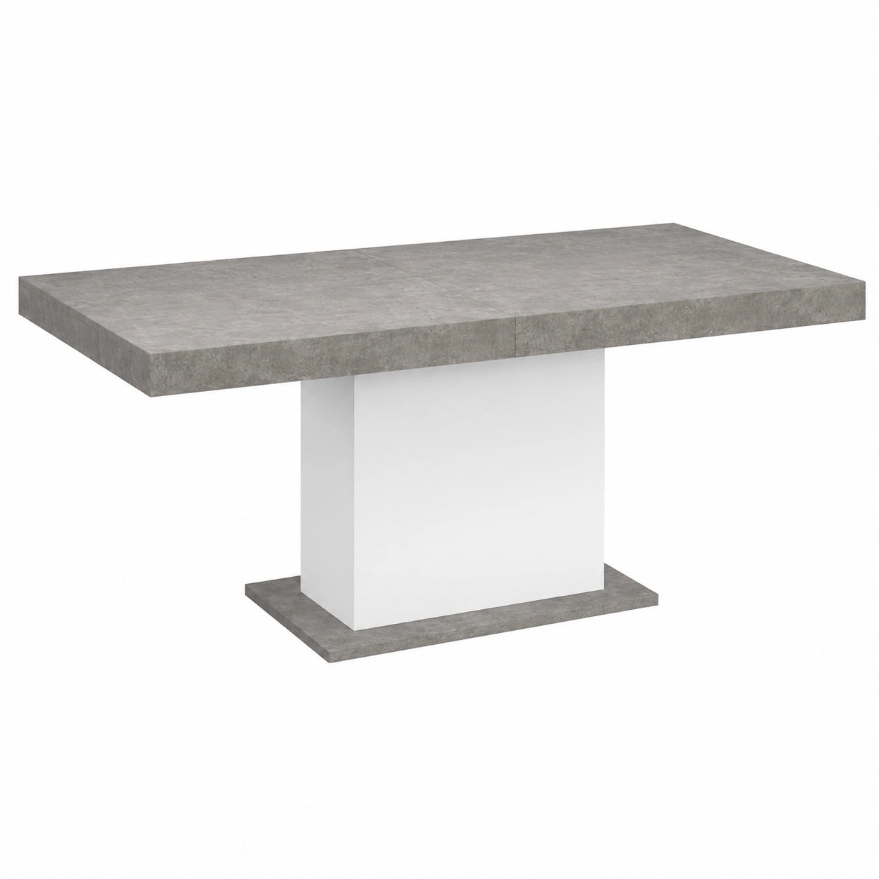 Grande Table à Manger Extensible 6-10 Personnes Béton et Blanc