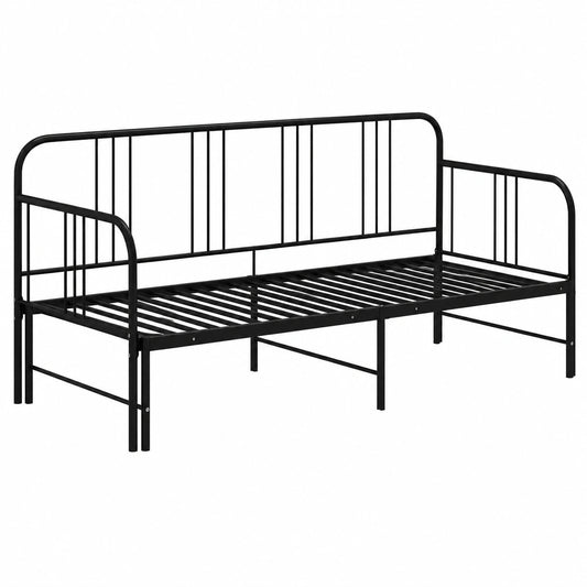 Cadre de Canapé-lit Extensible en Métal Noir 90x200 cm