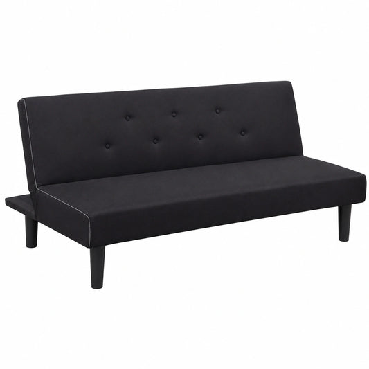 Canapé-lit convertible en tissu pour salon et chambre d'amis, noir