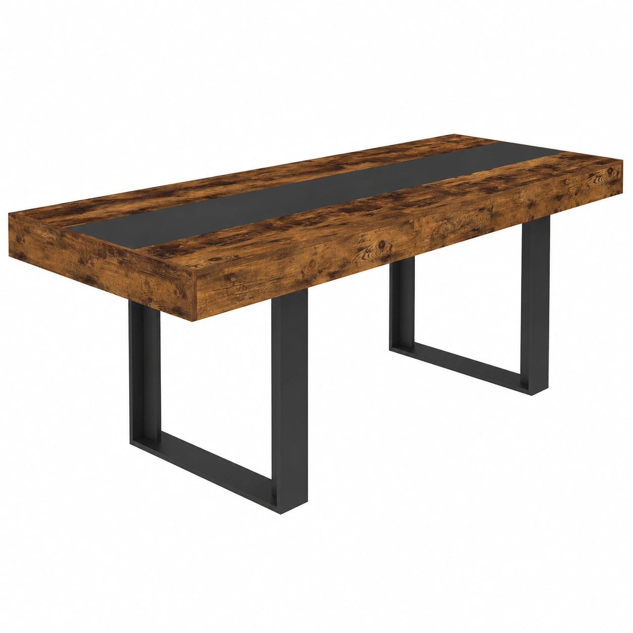 Table à Manger Extensible pour 4 à 8 Personnes en Bois Effet Vieilli