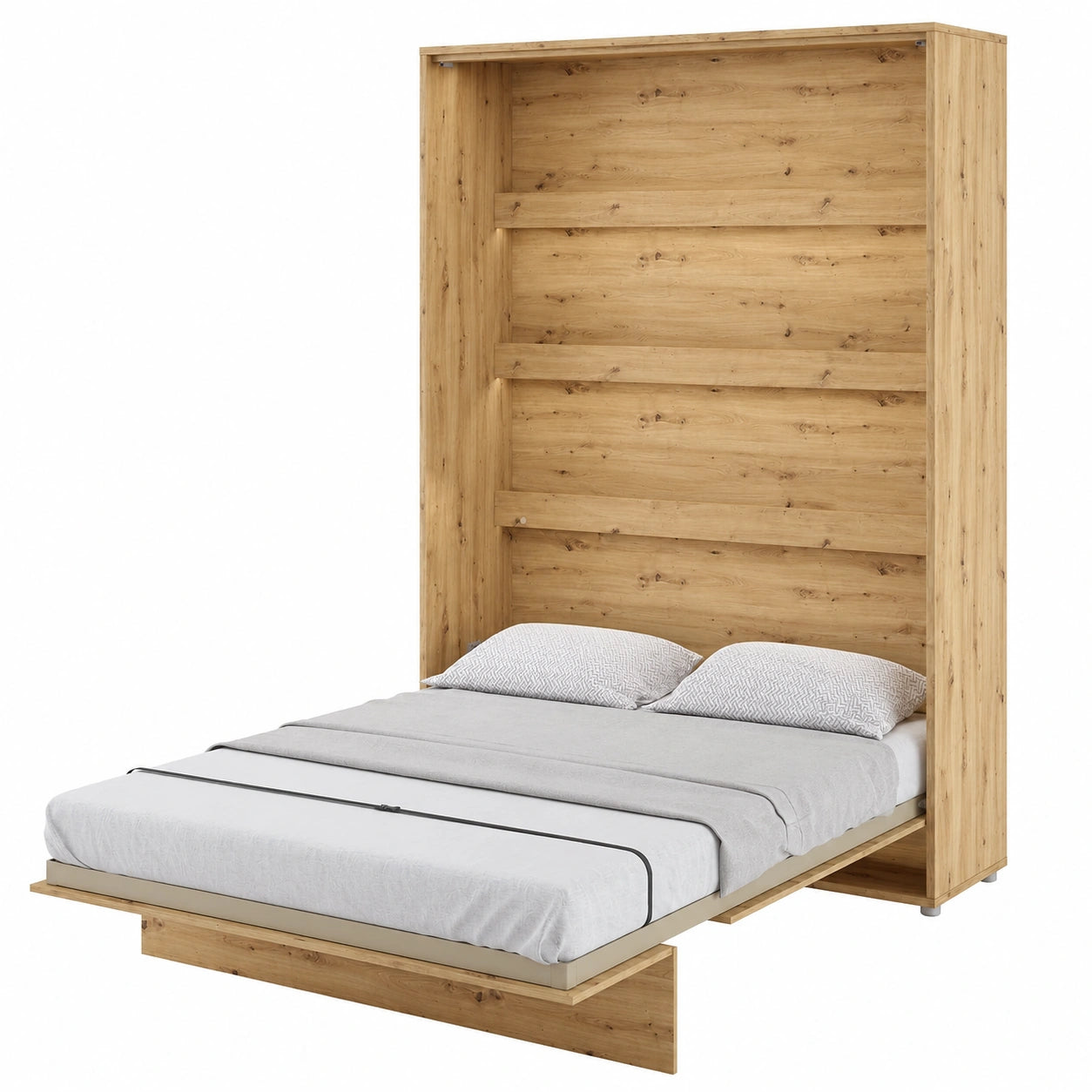 Lit escamotable vertical en chêne pour une personne
