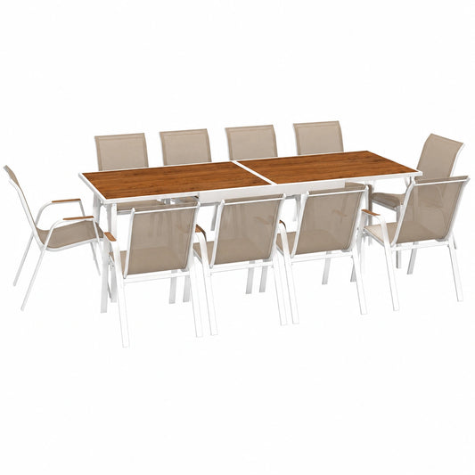 Ensemble de Jardin Extensible avec Chaises Empilables