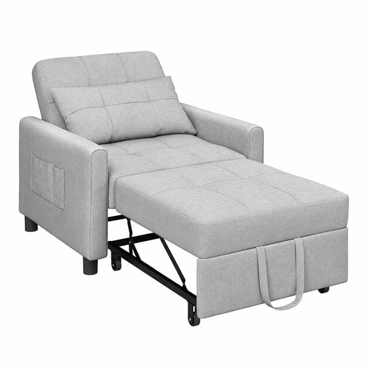 Fauteuil-lit Convertible 1 Place avec Fonction Ajustable et Coussin